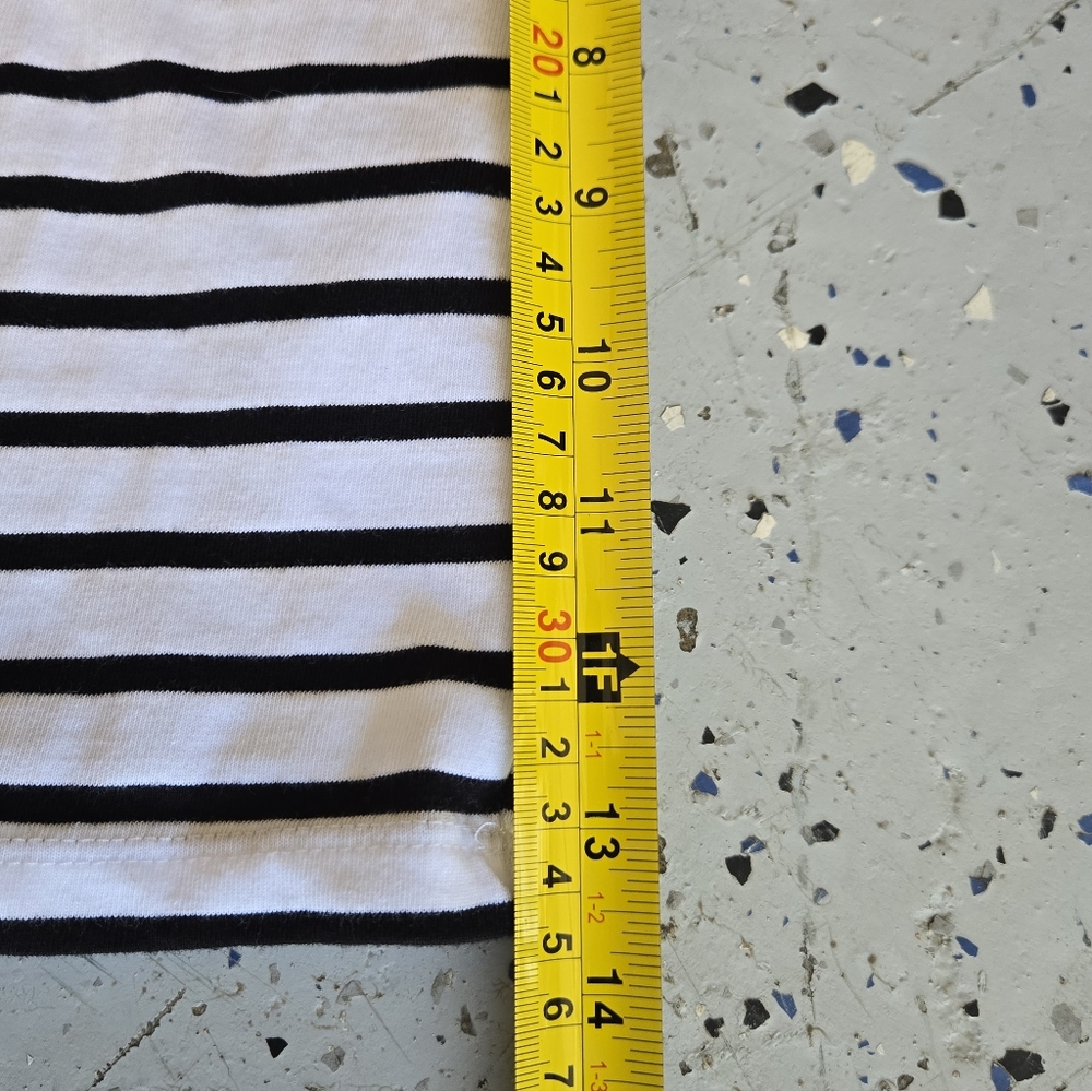 Madewell Black and White Striped T-Shirt Sz  L. Lnwot. - Picture 5 of 5